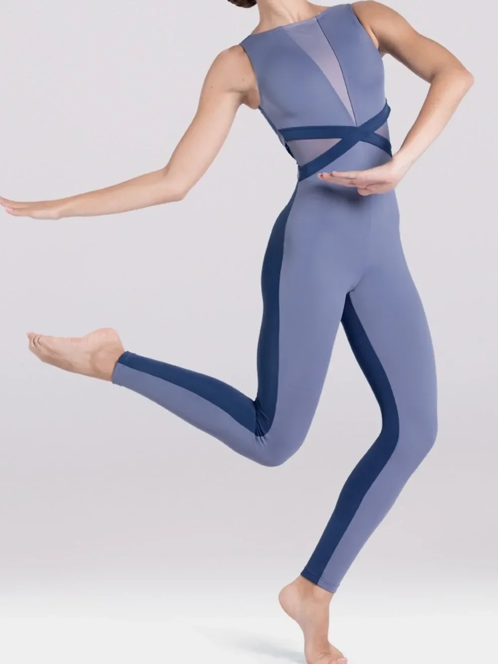 WEISSMAN Elite Dance Costume blue unitard Wish I Never Met You MT12603 SA adult